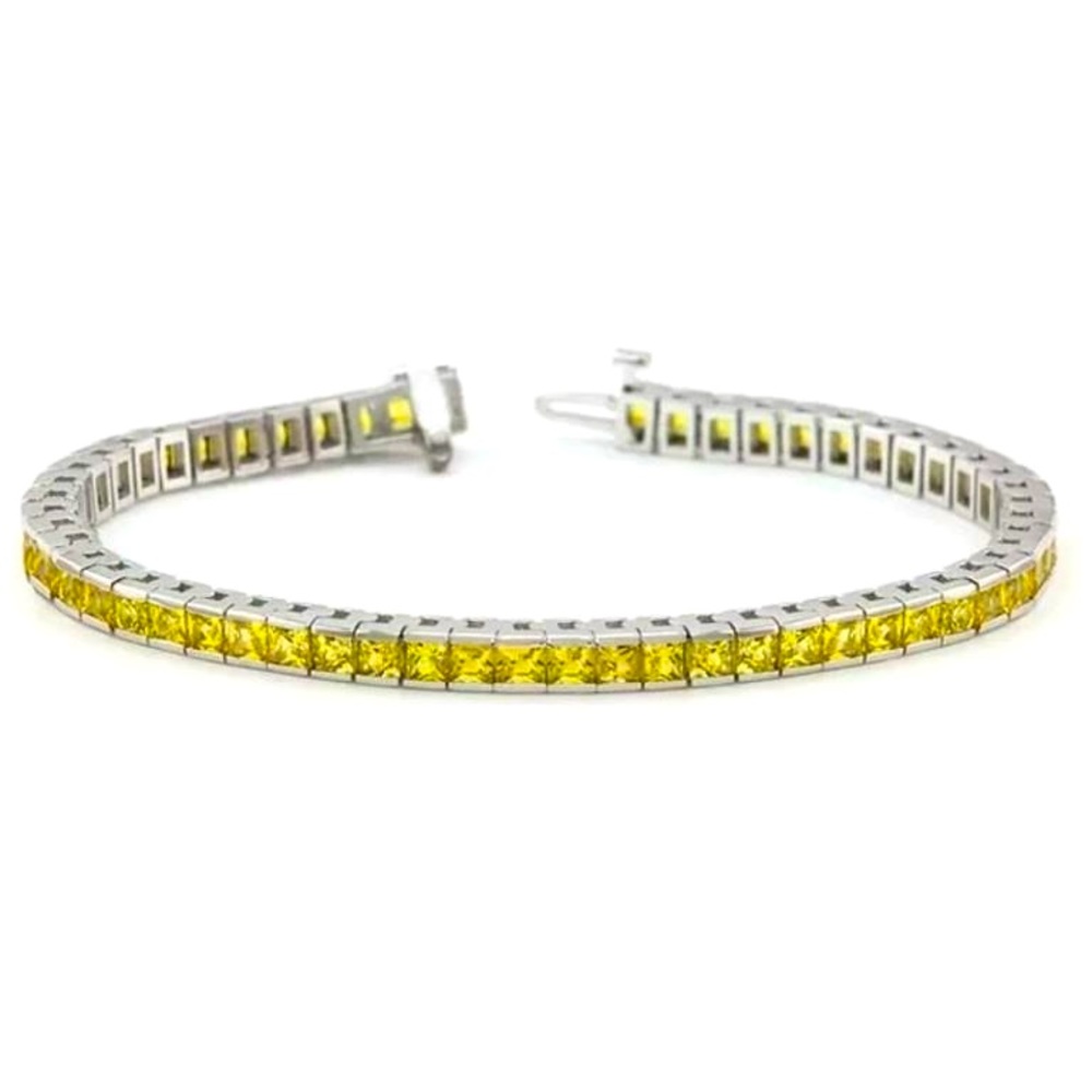 Yellow sapphire tennis bracelet